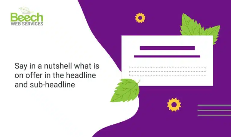 Summarise your offering in headlines and sub-headlines